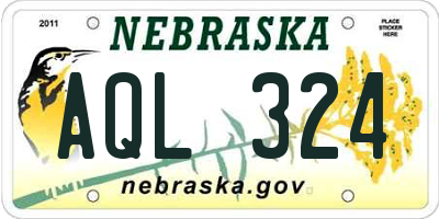 NE license plate AQL324