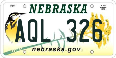 NE license plate AQL326