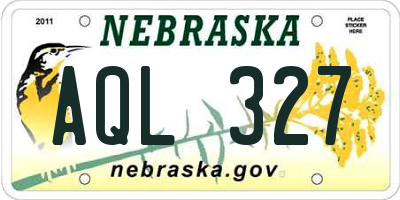 NE license plate AQL327