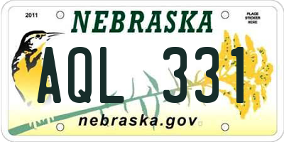 NE license plate AQL331
