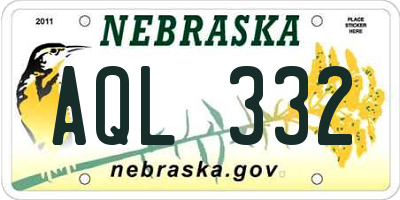 NE license plate AQL332