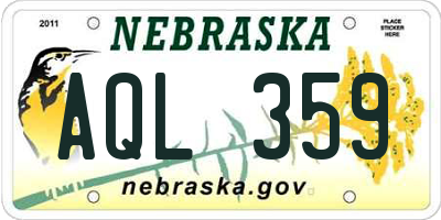 NE license plate AQL359