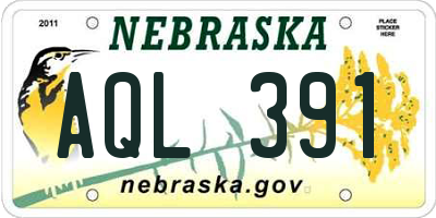 NE license plate AQL391