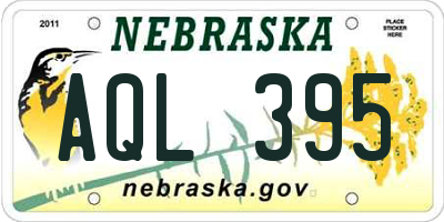 NE license plate AQL395