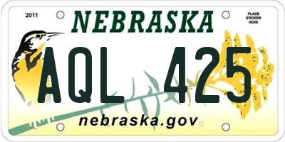 NE license plate AQL425