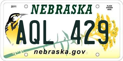 NE license plate AQL429