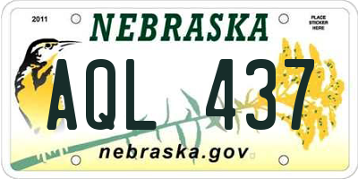 NE license plate AQL437