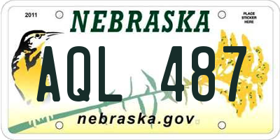NE license plate AQL487