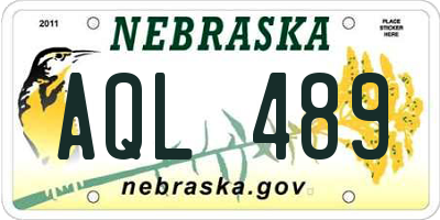 NE license plate AQL489