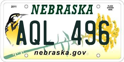 NE license plate AQL496
