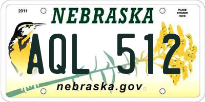 NE license plate AQL512