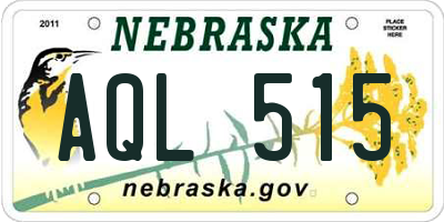 NE license plate AQL515