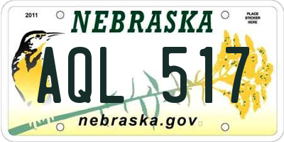 NE license plate AQL517