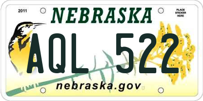 NE license plate AQL522