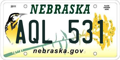 NE license plate AQL531