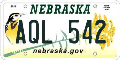 NE license plate AQL542