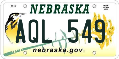 NE license plate AQL549