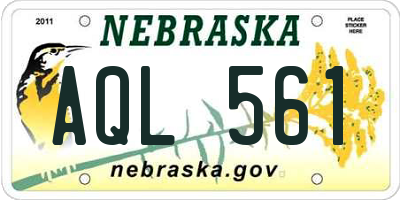 NE license plate AQL561