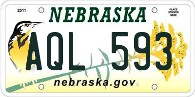 NE license plate AQL593
