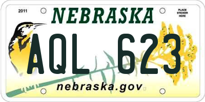 NE license plate AQL623