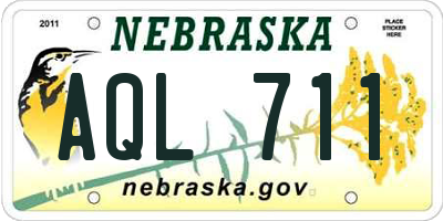 NE license plate AQL711