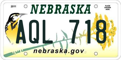 NE license plate AQL718