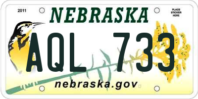 NE license plate AQL733