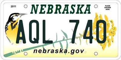 NE license plate AQL740