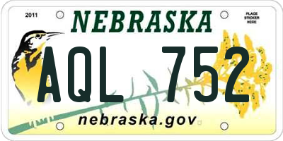 NE license plate AQL752