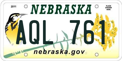 NE license plate AQL761