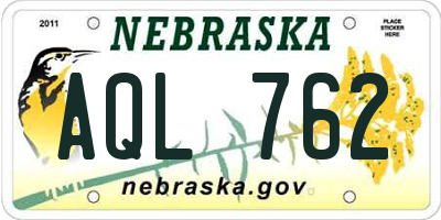 NE license plate AQL762
