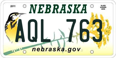 NE license plate AQL763