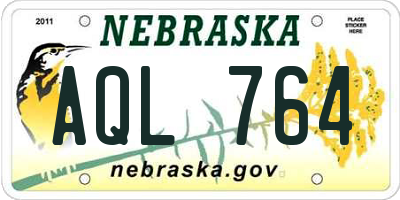NE license plate AQL764