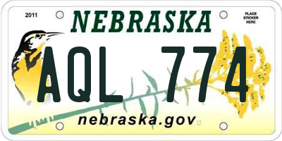 NE license plate AQL774