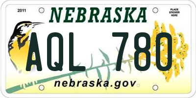 NE license plate AQL780