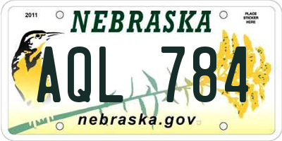 NE license plate AQL784