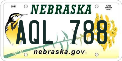 NE license plate AQL788