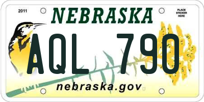 NE license plate AQL790