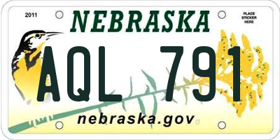 NE license plate AQL791