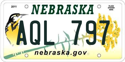 NE license plate AQL797