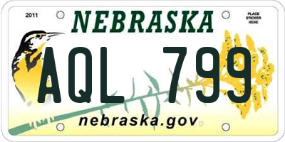 NE license plate AQL799