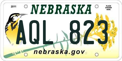 NE license plate AQL823