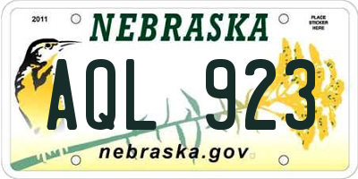 NE license plate AQL923