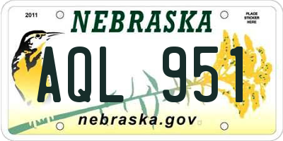 NE license plate AQL951