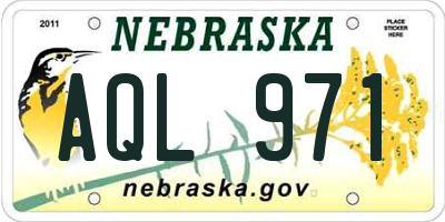 NE license plate AQL971