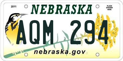 NE license plate AQM294