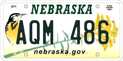 NE license plate AQM486