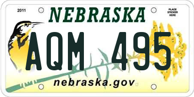 NE license plate AQM495