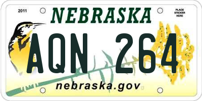 NE license plate AQN264