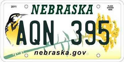 NE license plate AQN395